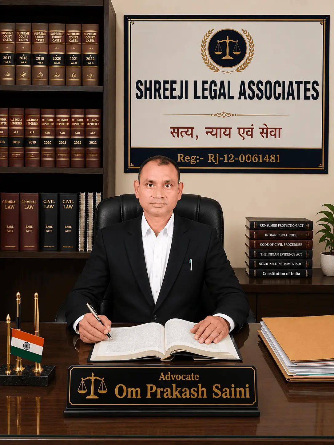 Portrait of Advocate Om Prakash Saini